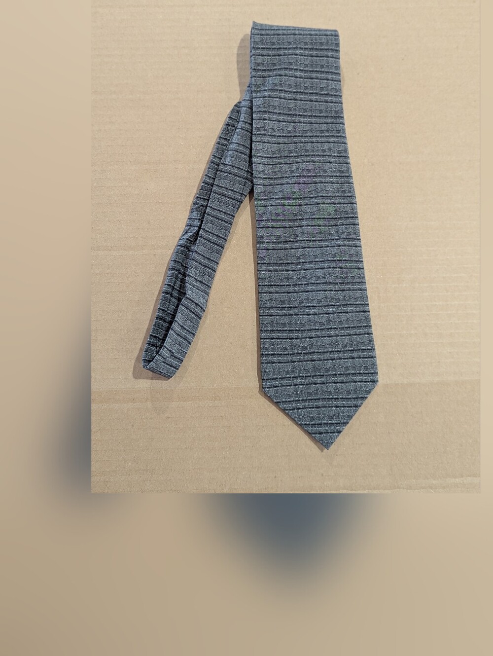 Ottimo Is Via Roma Men's 100% Silk Handmade Gray Pattern Tie *EUC